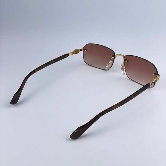 Gucci GG1221S 004 BRAND NEW Sunglasses Gold Yellow Red Mirrored Square Unisex - Picture 8 of 14